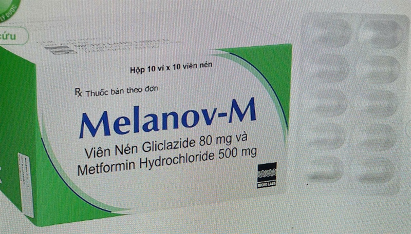 Melanov - M (Gliclazide 80mg + Metformin 500mg) (H*10vỉ*10viên) - Micro/ấn Độ