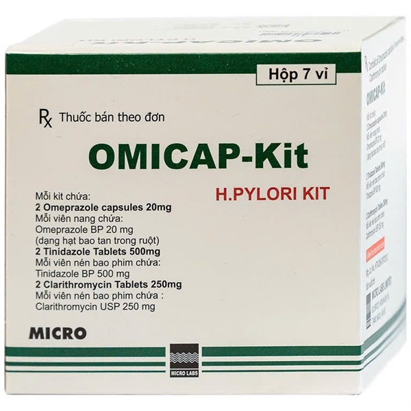 Omicap - kit (H.pylory kit) (H*7vỉ*6viên) - India