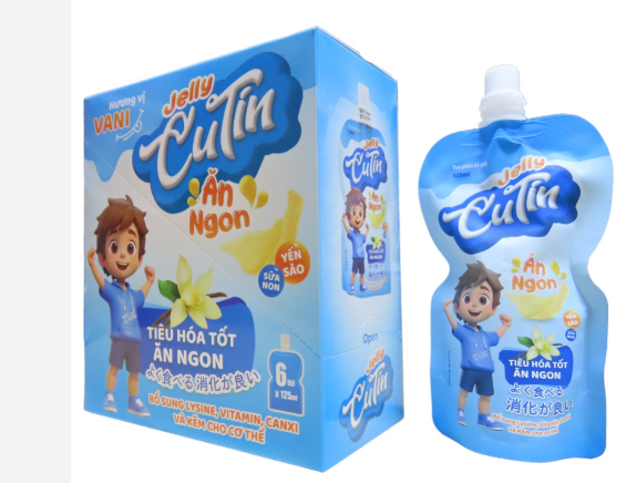 Thạch Jelly Cutin ăn ngon vị Vani (Hộp 6 túi x 125ml) - VN 2