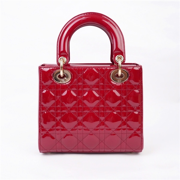 Túi Dior Lady đỏ bóng (15-MA-0253) szS (MV) KG+
