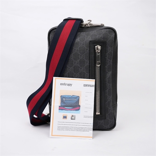 Túi GG đeo chéo đen (478325-498879) sz26 (MV) KG+