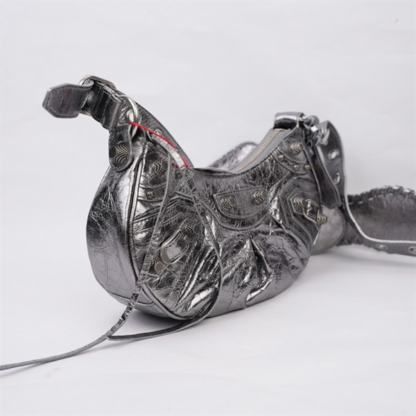 Túi Balenciaga Le Cagole xám bóng kèm ví + lót form sz25 (MV) KG+