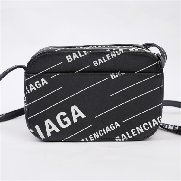 Túi Balenciaga đen in chữ (552372.1090.X.568008) sz17 (MV) KG+