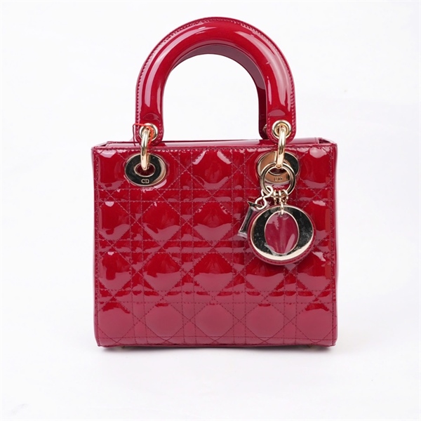 Túi Dior Lady đỏ bóng (15-MA-0253) szS (MV) KG+