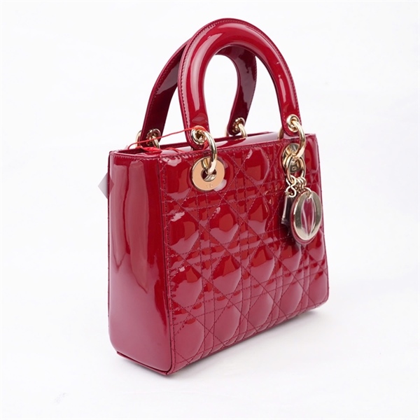 Túi Dior Lady đỏ bóng (15-MA-0253) szS (MV) KG+