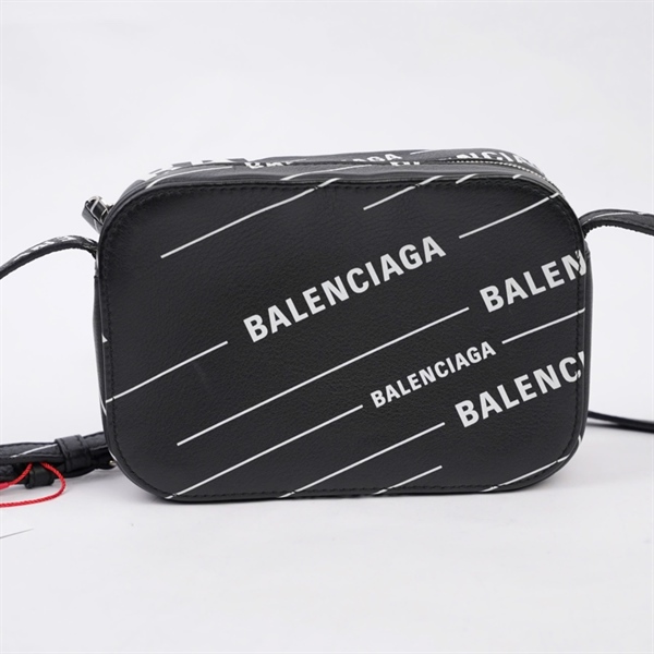 Túi Balenciaga đen in chữ (552372.1090.X.568008) sz17 (MV) KG+