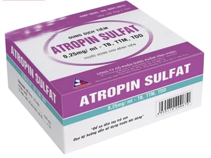 Thuốc Atropin sulfat 0,25mg/1ml (Hộp 100 ống) - Vĩnh Phúc VN
