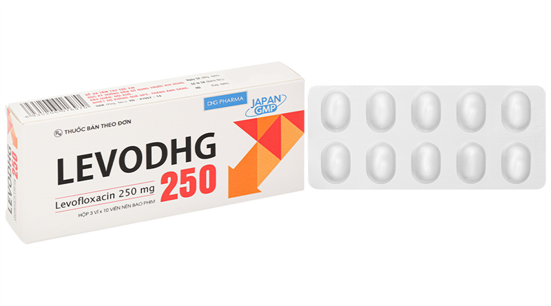 LEVODHG 250 (Levofloxacin 250mg ) (Hộp 3 vỉ x 10 viên) - Hậu Giang