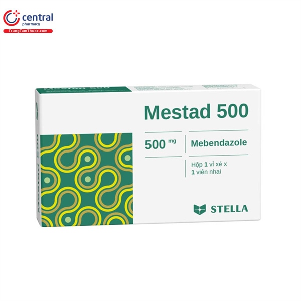 Mestad 500mg (Mebendazole) (H*1vỉ*1viên nhai) - Stella (Hộp)