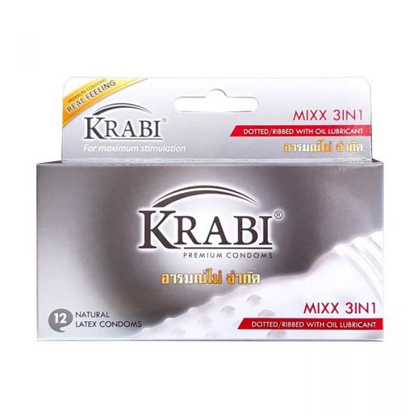 BCS Krabi gân/gai/gel bôi trơn - Mixx 3 in 1 (H*12hộp bé*12cái) - NK & PP Dalitek