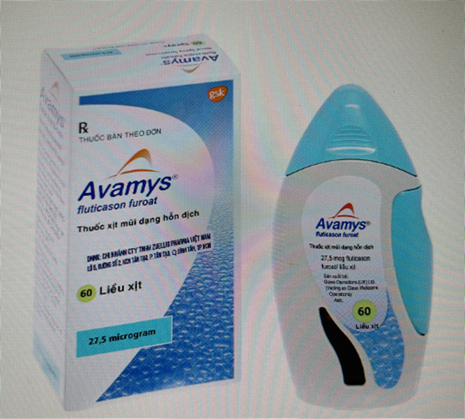 Thuốc xịt mũi Avamys 27,5mcg ( Fluticasone furoate (27.5Mcg) Lọ*60liều xịt) - Glaxo- điều trị xung huyết mũi, ngứa mũi (Lọ)