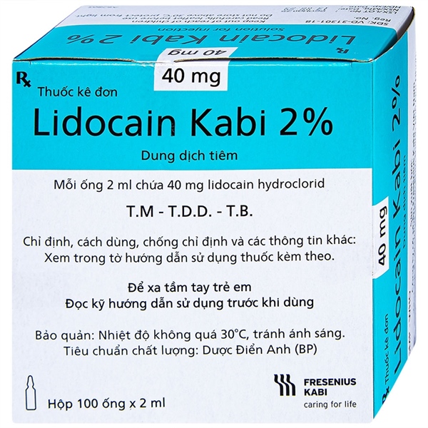 Lidocain Kabi 2% (Hộp 100ống x 2ml) - CTCP Fresenius Kabi VN