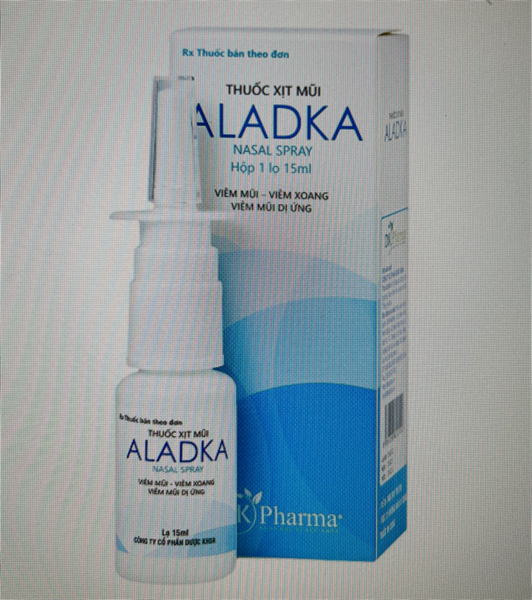 Thuốc xịt mũi Aladka 15ml (Viêm mũi - viêm xoang - viêm mũi dị ứng Neomycin, Dexamethasone, Xylometazoline) - Dược Khoa (Lọ)