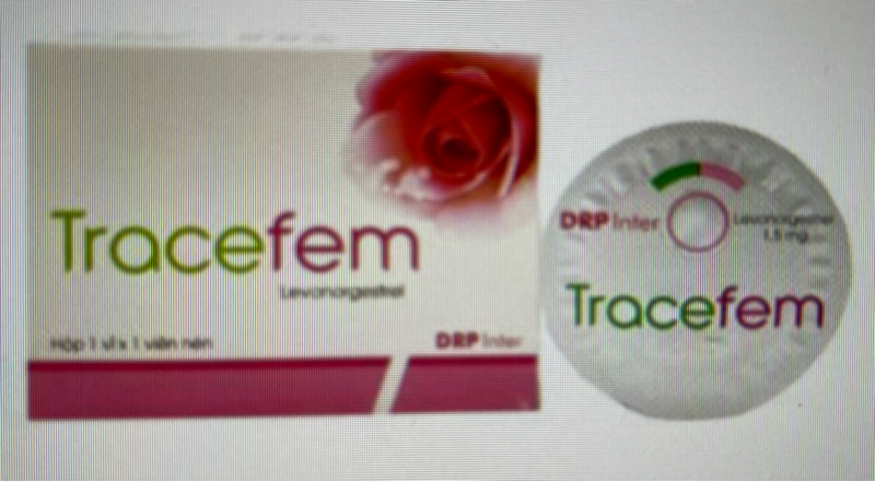 Thuốc tránh thai Tracefem (Levonorgestrel) (Hộp 1 vỉ x 1 viên) - DRP Inter