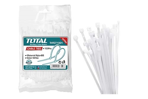 Bộ 100 dây rút nhựa trắng 100x2.5mm TOTAL - THTCT1001