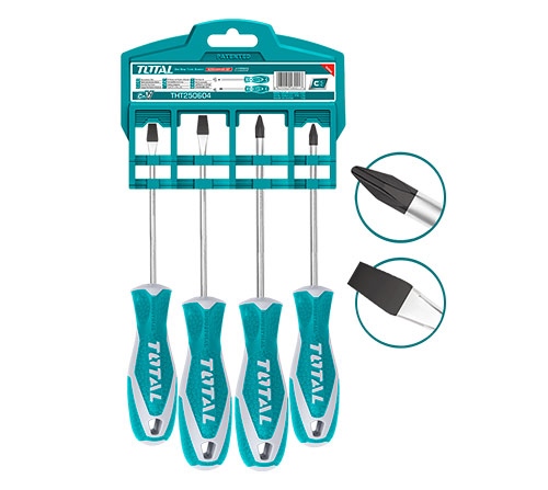 Bộ 4 tua vít dẹp & bake TOTAL - THT250604