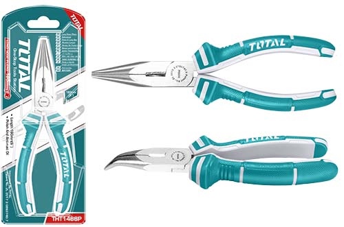 Kềm mũi nhọn mỏ cong 160mm TOTAL - THT1466P
