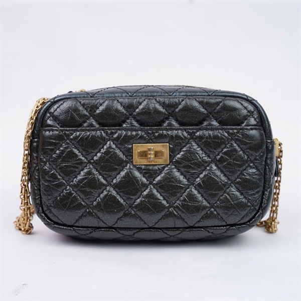 Túi Chanel Mini Reissue Camera xanh đen (8147472) sz18 (A-T) KG+