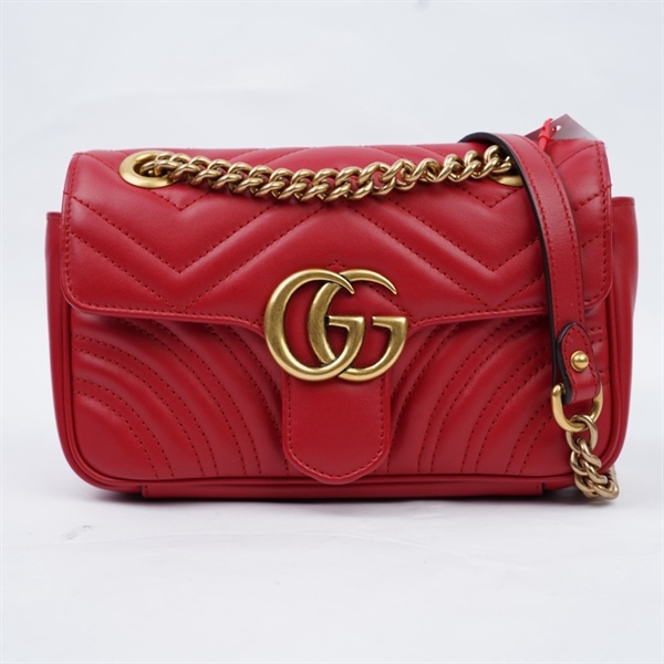 Túi GG Marmont đỏ (446744-46789) sz21 (A-T) KG+