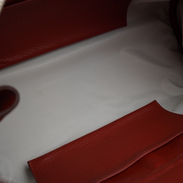 Túi Hermes đỏ nâu kèm tag xanh stamp M sz43 (A-T) KG+