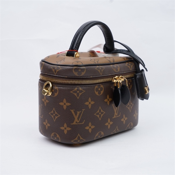 Túi LV Vanity hoa nâu có lót form kèm ổ + 2 chìa sz18 (A-T) KG+
