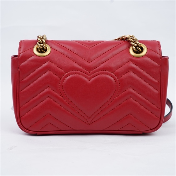 Túi GG Marmont đỏ (446744-46789) sz21 (A-T) KG+