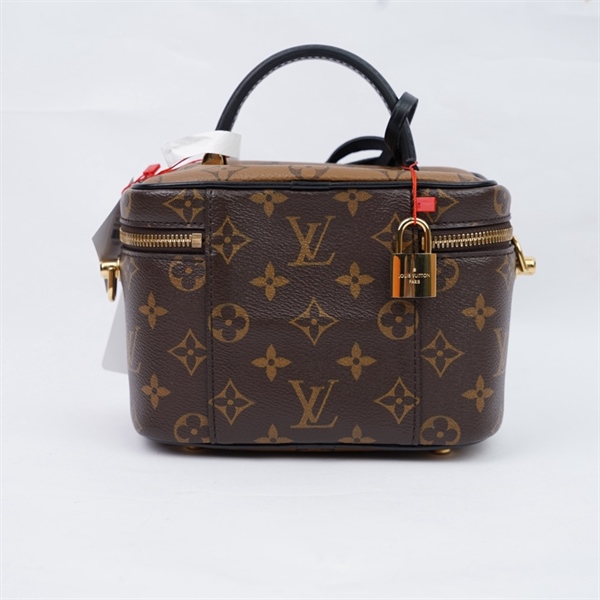 Túi LV Vanity hoa nâu có lót form kèm ổ + 2 chìa sz18 (A-T) KG+