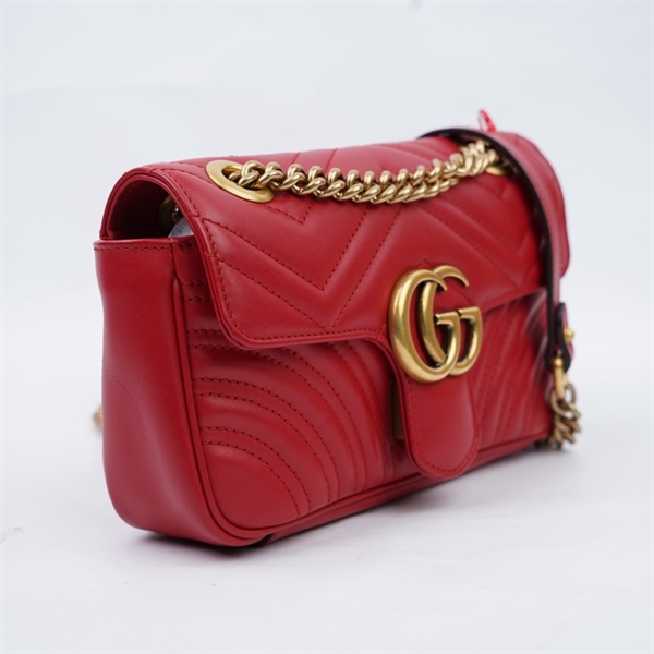 Túi GG Marmont đỏ (446744-46789) sz21 (A-T) KG+