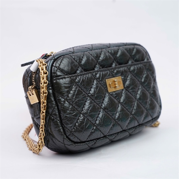 Túi Chanel Mini Reissue Camera xanh đen (8147472) sz18 (A-T) KG+