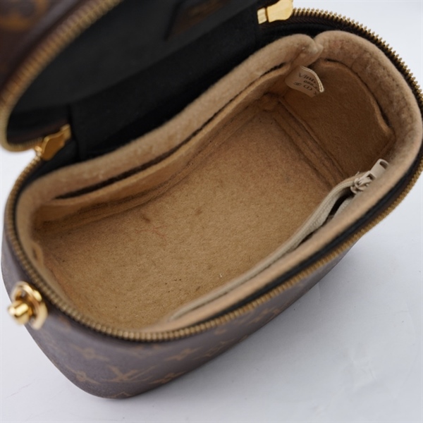 Túi LV Vanity hoa nâu có lót form kèm ổ + 2 chìa sz18 (A-T) KG+