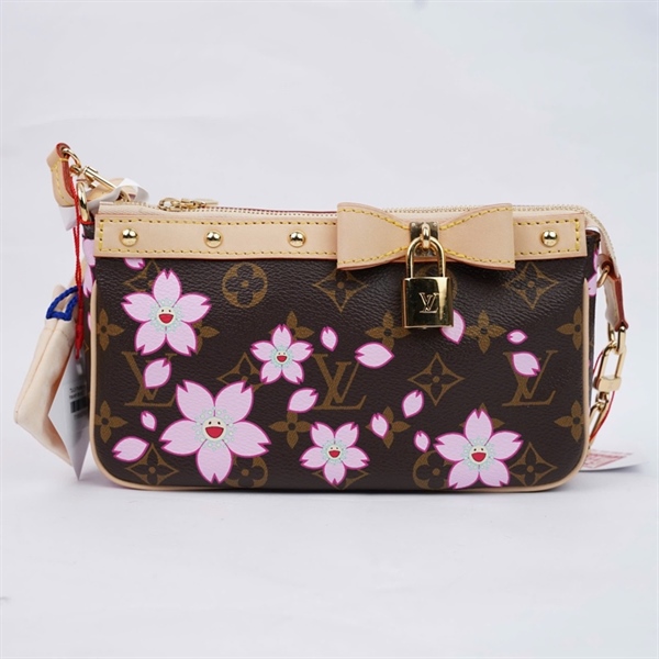 Túi LV Pochette hoa nâu in hoa anh đào sz21 (A-T) KG+