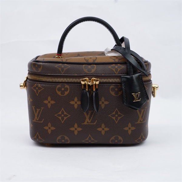 Túi LV Vanity hoa nâu có lót form kèm ổ + 2 chìa sz18 (A-T) KG+