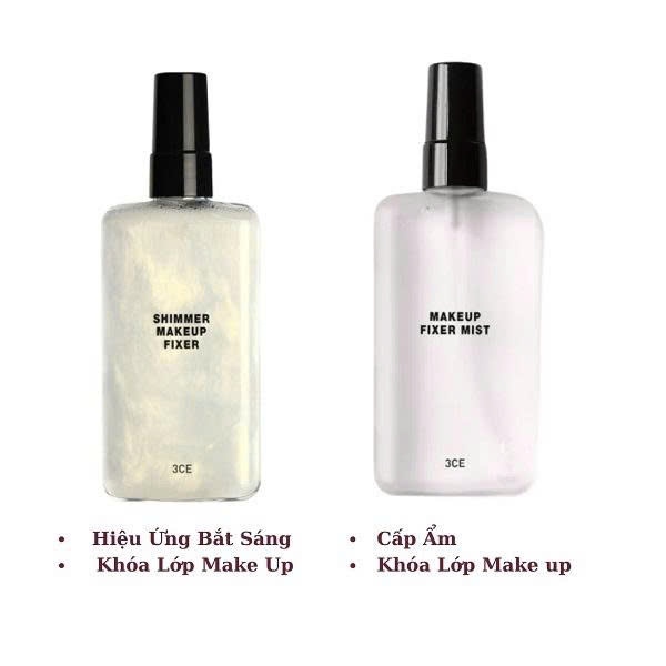 Xịt khoáng khóa nền nhũ 3CE stylennanda shimmer makeup fixer 95ml