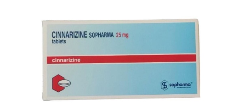 Thuốc Cinnarizine Sopharma 25mg- Bulgaria- Phòng say tàu xe, rối loạn tiền đình- Hộp 1 vỉ x 50 viên