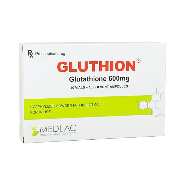 Gluthion (Glutathion 600mg) (Hộp 10 lọ và 10 ống dung môi) - Italy