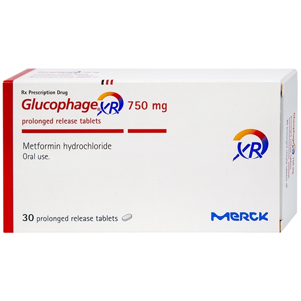 Glucophage XR 750mg (Hộp 2 vỉ x 15 viên) - Merck