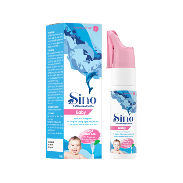 Sino Baby 75ml (Dung dịch xịt mũi trẻ em từ 3 tháng tuổi trở lên) - Golden Health