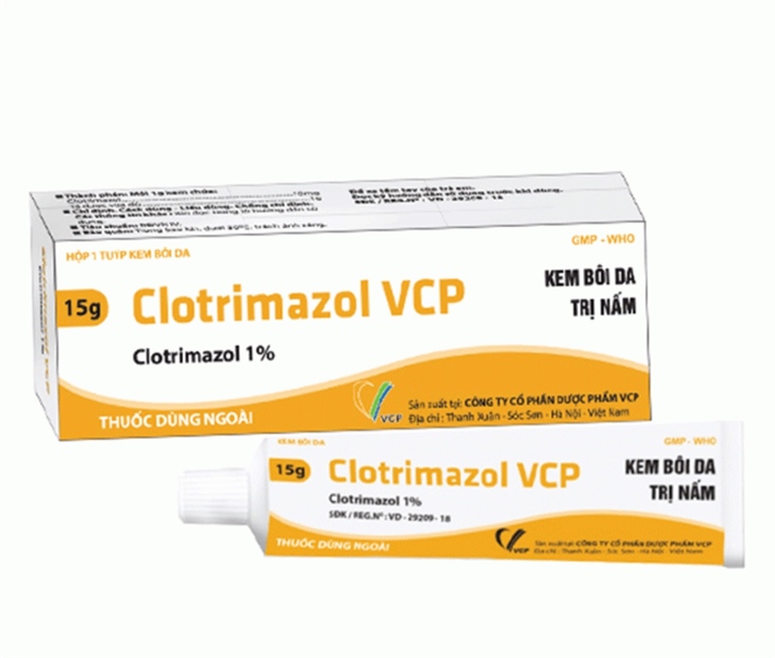 Thuốc Clotrimazol 1% VCP Điều trị tại chỗ các bệnh nấm nấm (Tub 15g)