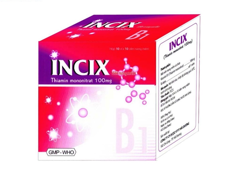Incix (Vitamin B1 100mg) (Hộp 10vỉ x 10viên) - CTCPD VTYT Hải Dương