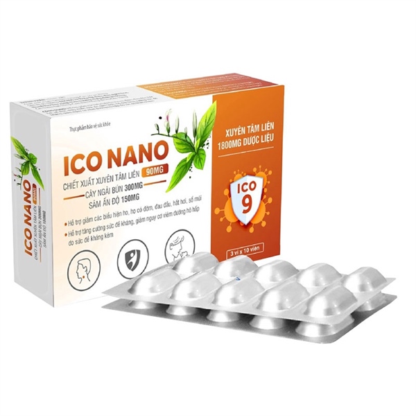 Ico nano (Hỗ trợ bổ phế, giảm ho, long đờm) (Hộp 3 vỉ x 10 viên) - Tùng Lộc