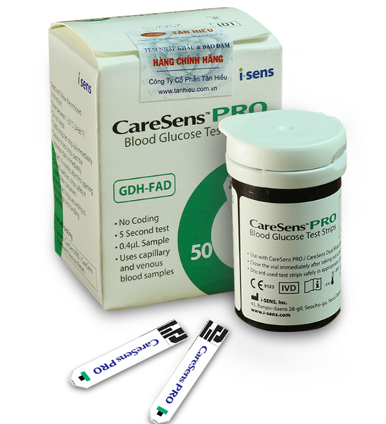 Test thử đường huyết Caresens Pro Blood glucose test strip (Lọ*25test) - I-Sens/Hàn Quốc