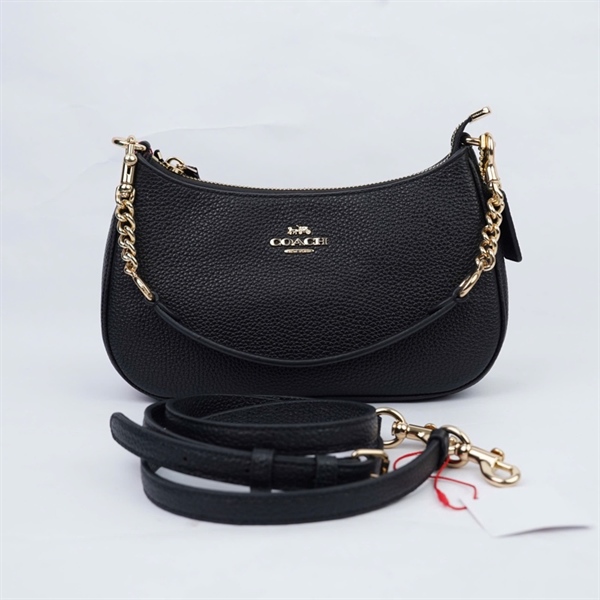 Túi Coach đen 2strap sz24 (QN) KG+