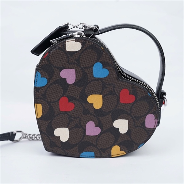 Túi Coach nâu trái tim sz17 (QN) KG+