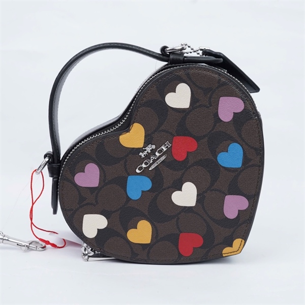 Túi Coach nâu trái tim sz17 (QN) KG+