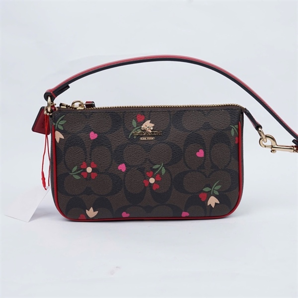 Túi Coach nâu in hoa sz19 (QN) KG+