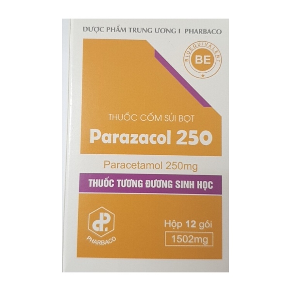 Parazacol 250 (Paracetamol 250) Hộp 12 gói