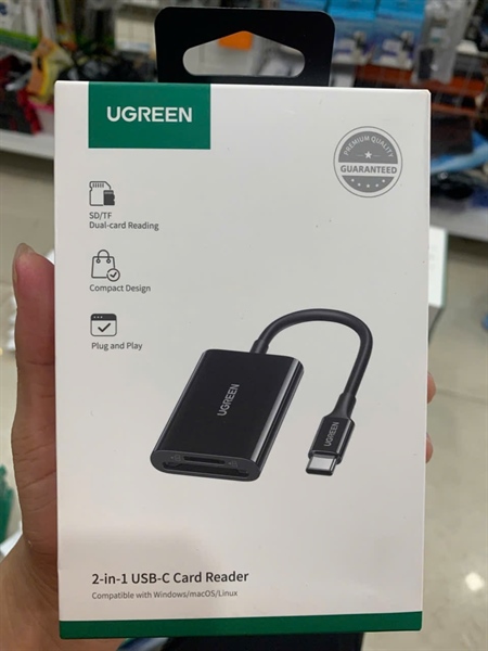 Đầu đọc thẻ SD/TF Type C và USB 3.0 Ugreen 35622