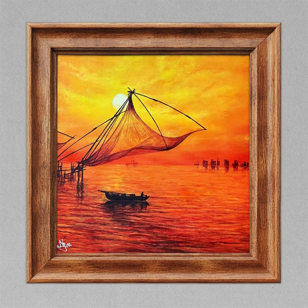 Cất vó - Nguyễn Văn Hiển - 50x50 cm
