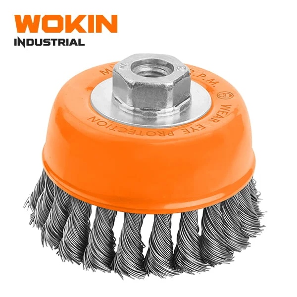 Chổi kim loại xoắn hình cốc có đai ốc (Công nghiệp) WOKIN - 770155