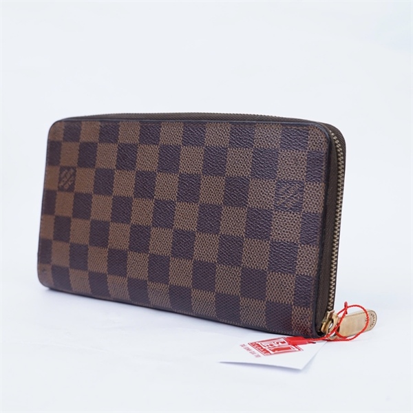 Ví LV zip ô vuông nâu (CA0039) (LT) KG+